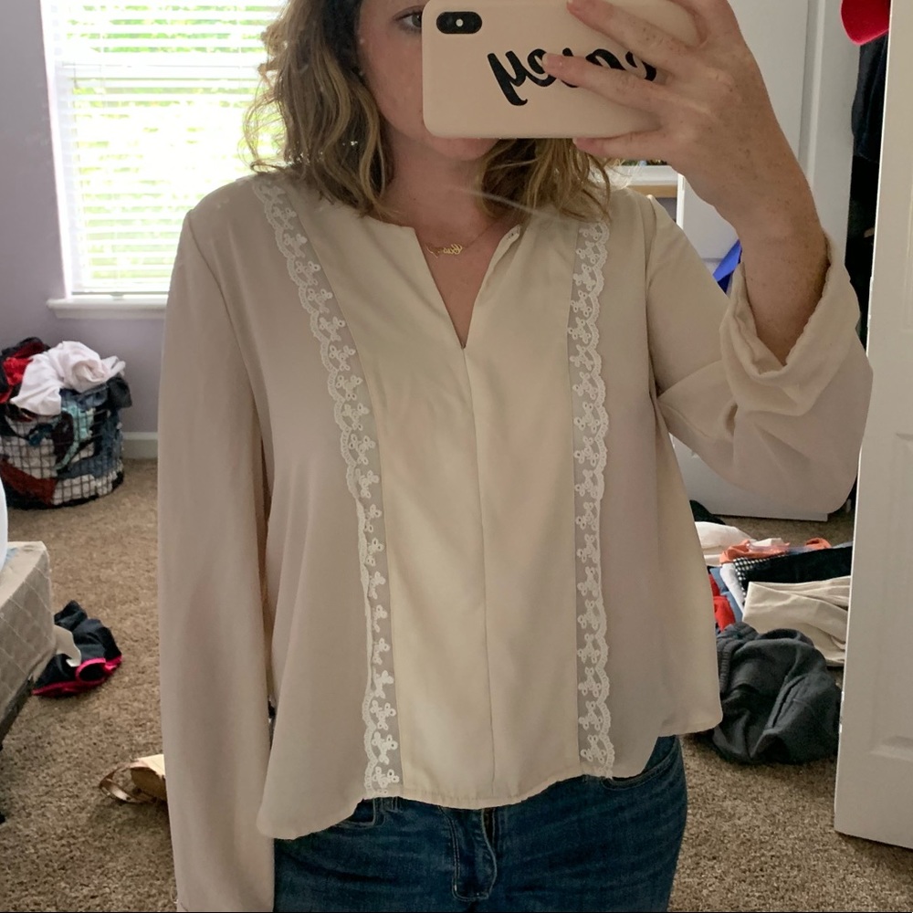 Cream Colored Lace Blouse